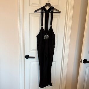 Free People Black Overalls Jumpsuit